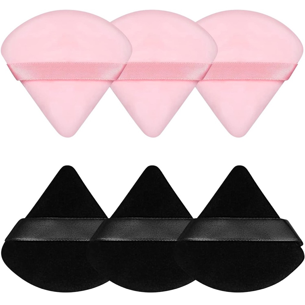 6 Pieces Powder Puff Face Makeup Sponge Soft Velour Triangle Powder Puffs